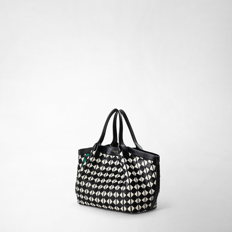 Serapian Borsa secret mini in mosaico nero-panna Shopping Online
