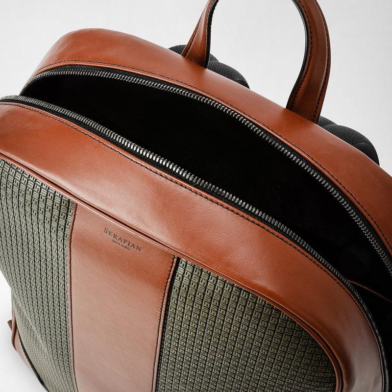 Serapian Backpack in stepan kaki and cuoio Novità