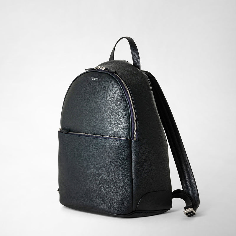 Serapian Zaino in pelle cachemire blu navy Presa