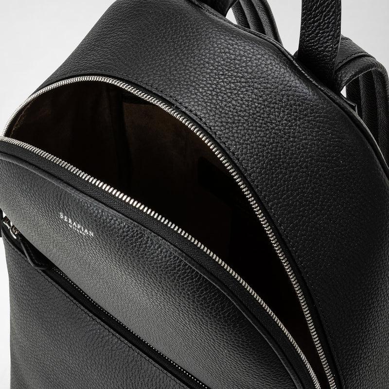 Serapian Backpack in cachemire leather black Sconto
