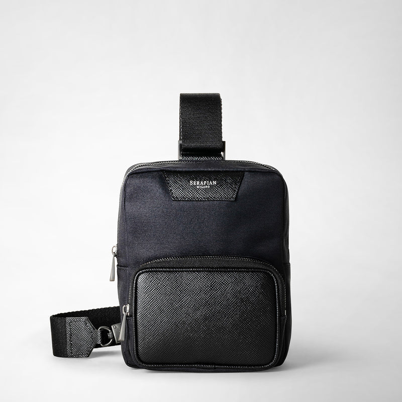 Serapian Sling bag recycled twill evoluzione eclipse black Saldi Di Fabbrica