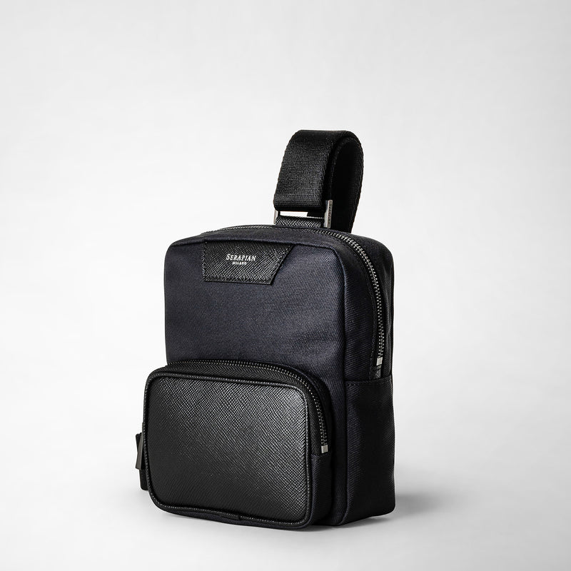Serapian Sling bag recycled twill evoluzione eclipse black Saldi Di Fabbrica