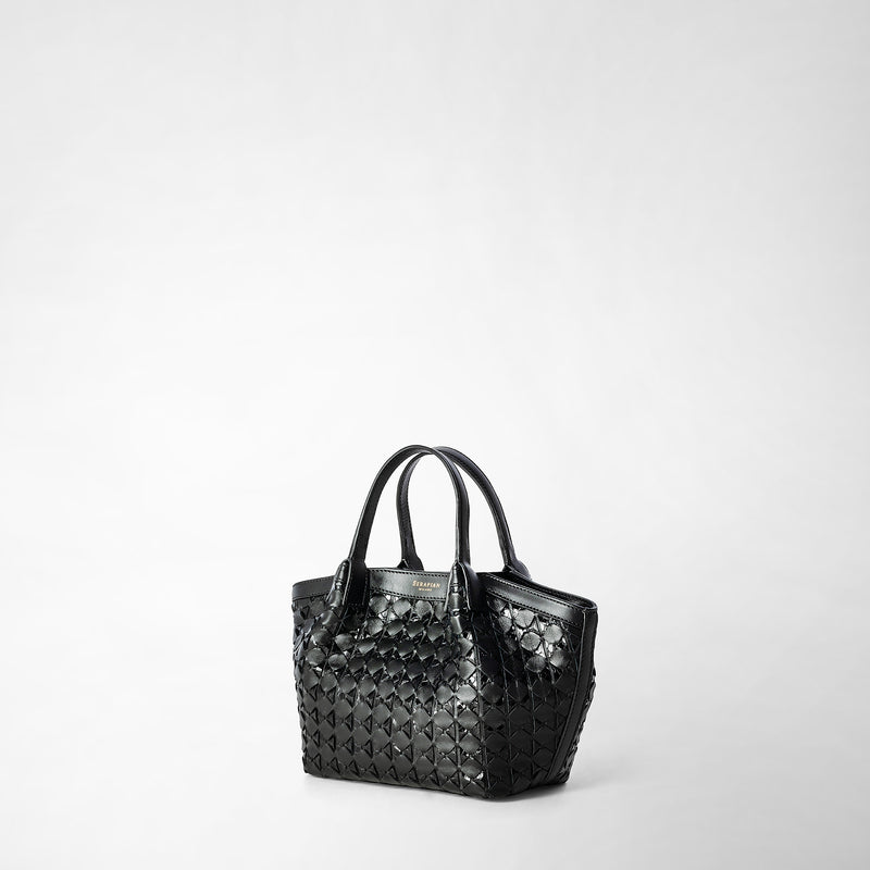 Serapian Mini secret bag in mosaico and elaphe black In Saldo