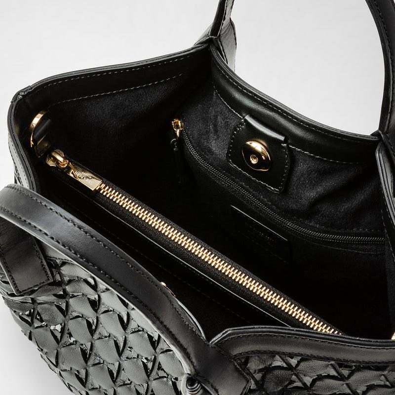 Serapian Mini secret bag in mosaico and elaphe black In Saldo