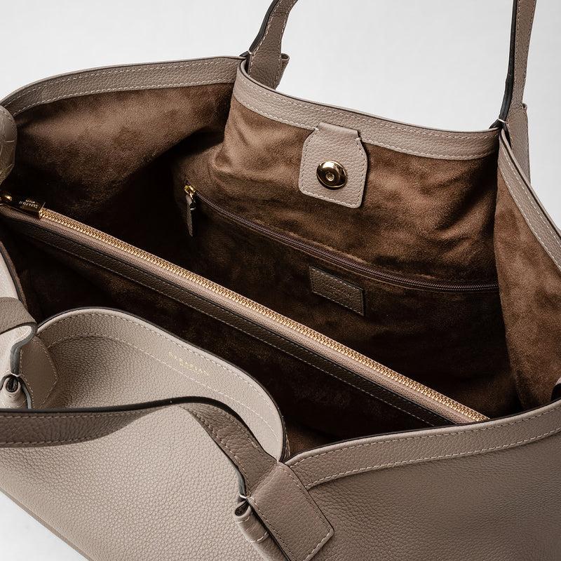 Serapian Tote bag secret in pelle rugiada sahara 2025