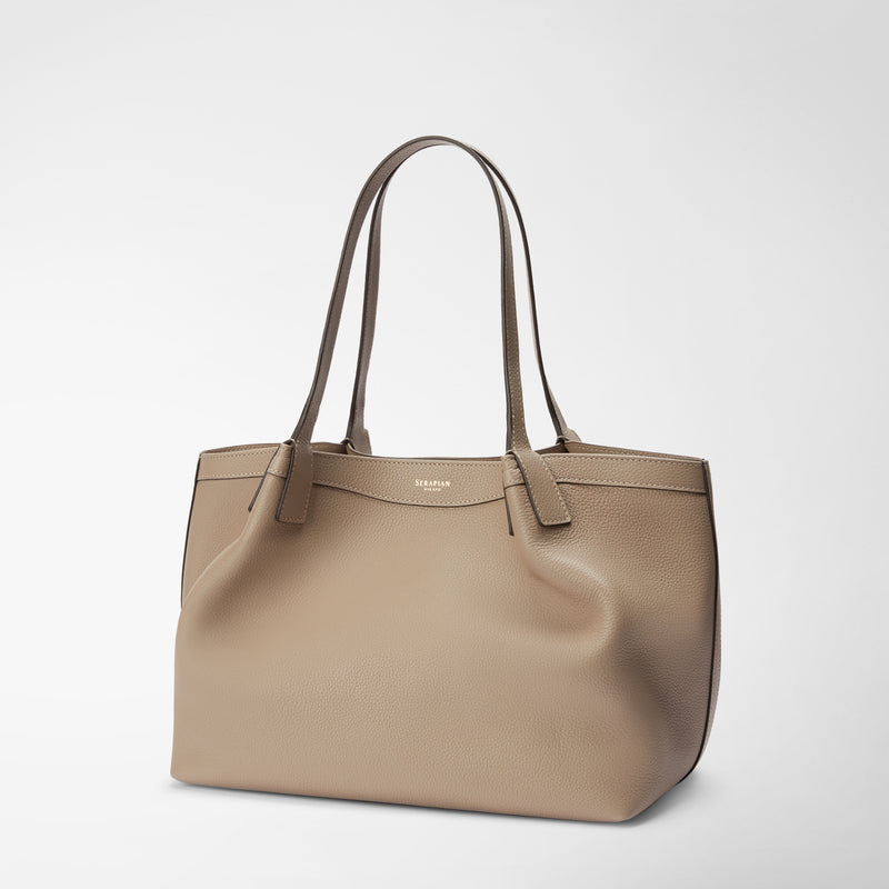 Serapian Small secret tote bag in rugiada leather sahara Vendita