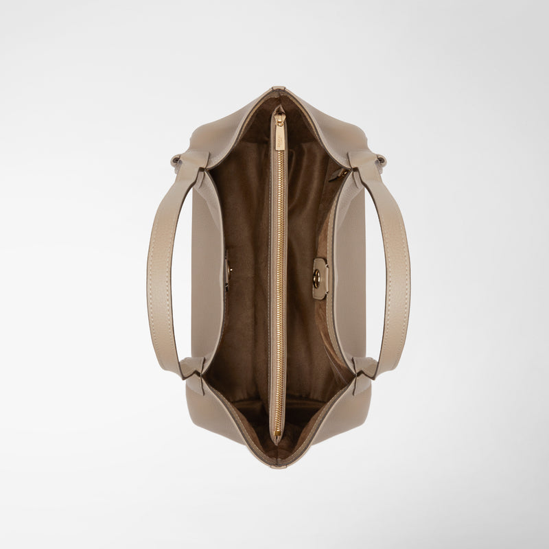 Serapian Small secret tote bag in rugiada leather sahara Vendita