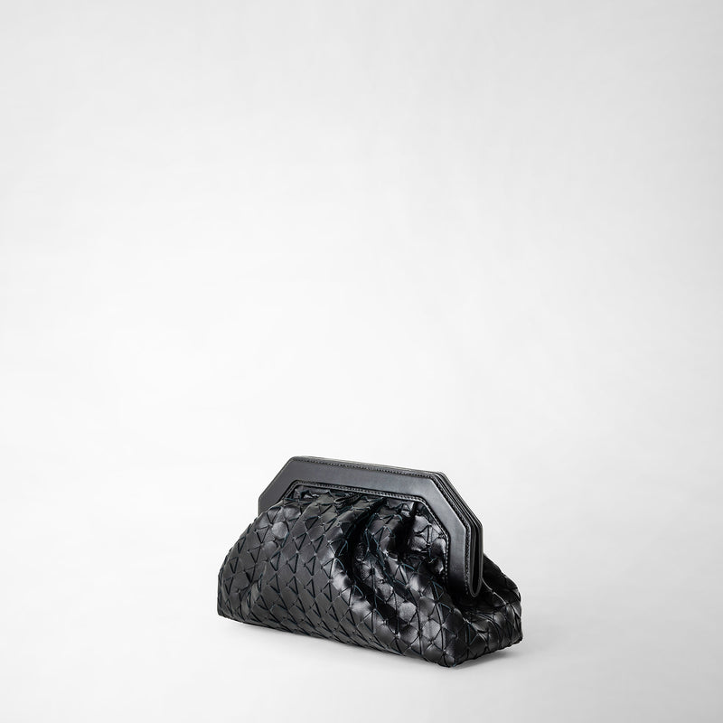 Serapian Clutch secret in mosaico nero Promozione Limitata