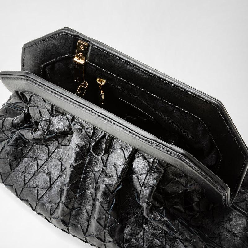 Serapian Clutch secret in mosaico nero Promozione Limitata