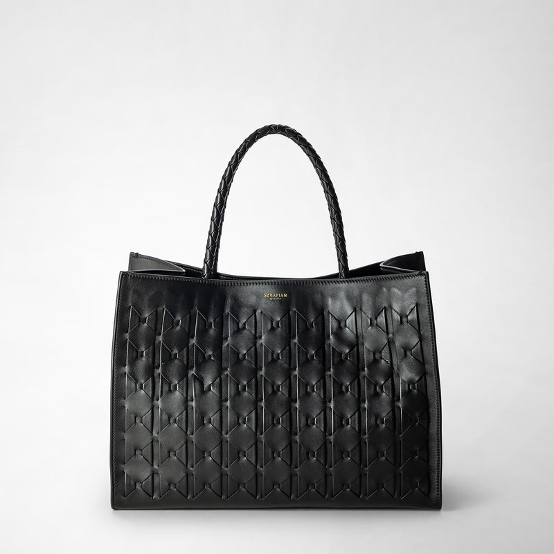 Serapian 1928 tote bag in mosaico black Sconto