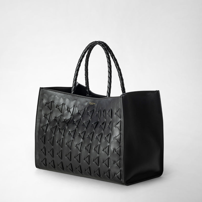 Serapian 1928 tote bag in mosaico black Sconto