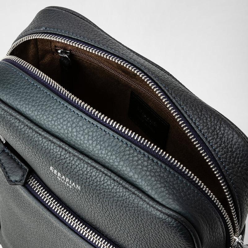 Serapian Tracolla north south in pelle cachemire blu navy Saldi