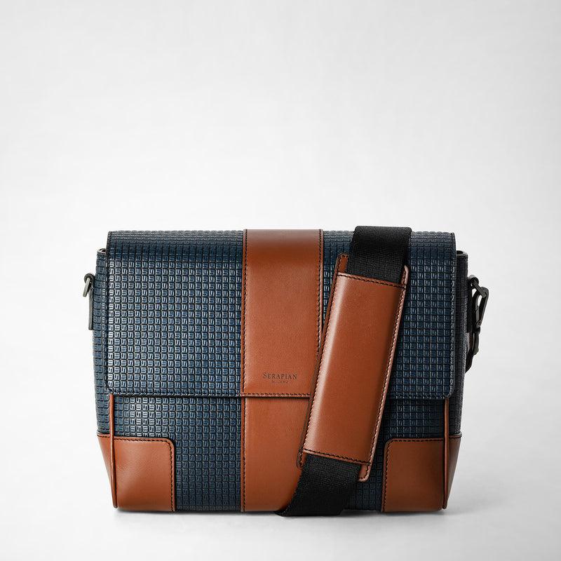 Serapian Borsa messenger con pattina in stepan 72 blu I Più Venduti