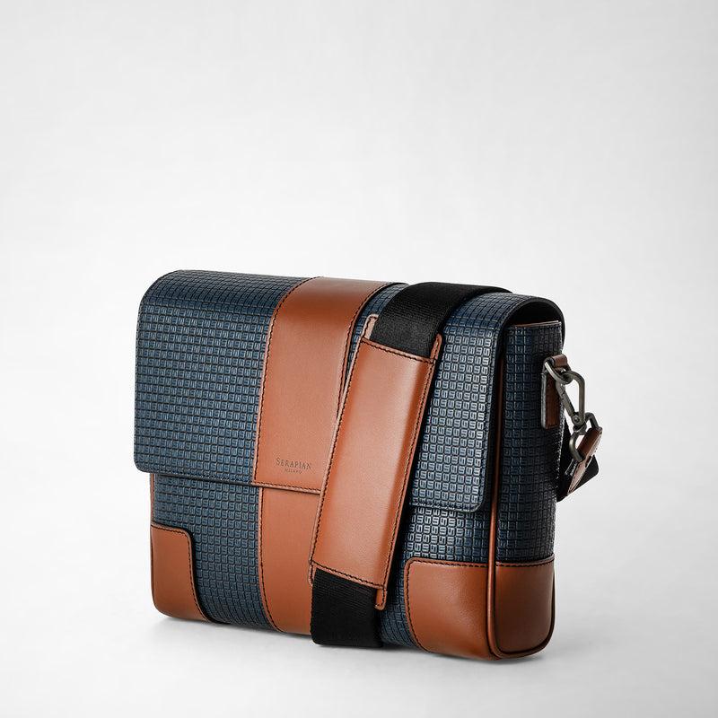 Serapian Borsa messenger con pattina in stepan 72 blu I Più Venduti