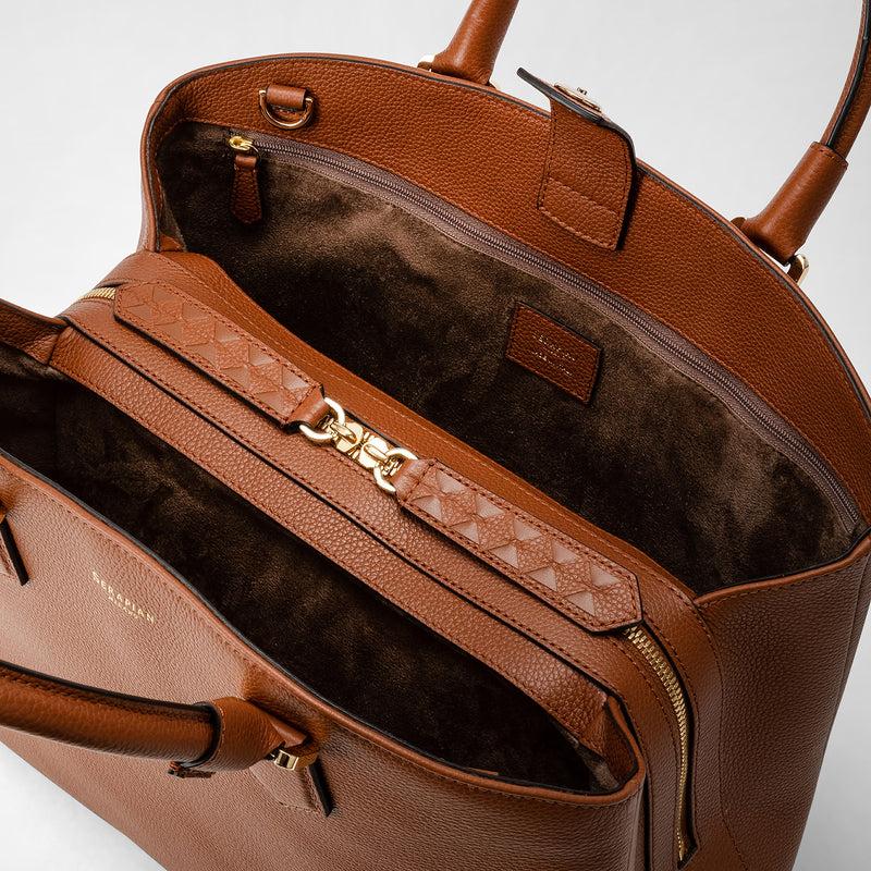 Serapian Borsa a mano luna in pelle rugiada cuoio Moda