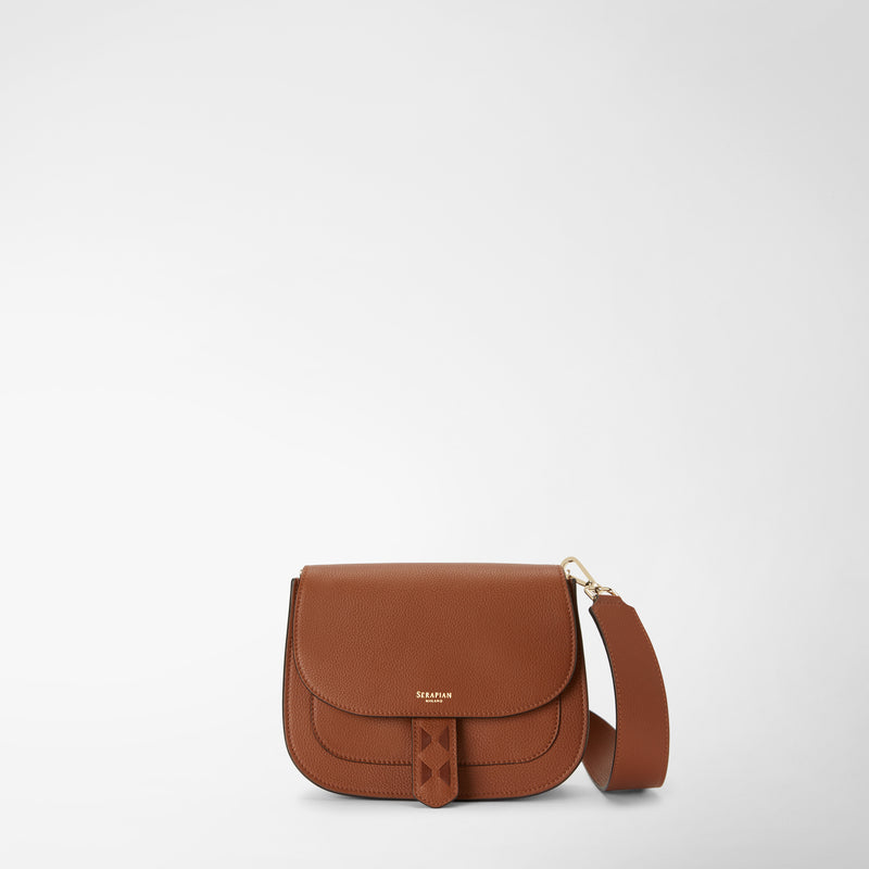 Serapian Borsa luna crossbody in pelle rugiada cuoio 2025