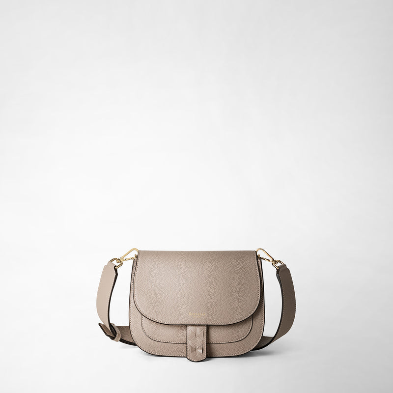 Serapian Borsa luna crossbody in pelle rugiada sahara Nuovo