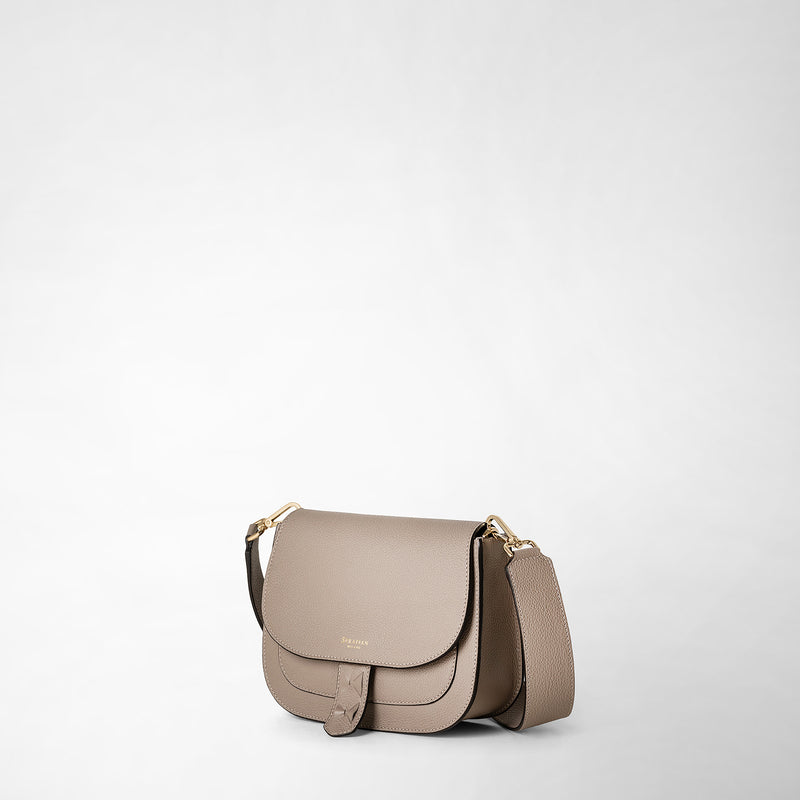 Serapian Borsa luna crossbody in pelle rugiada sahara Nuovo