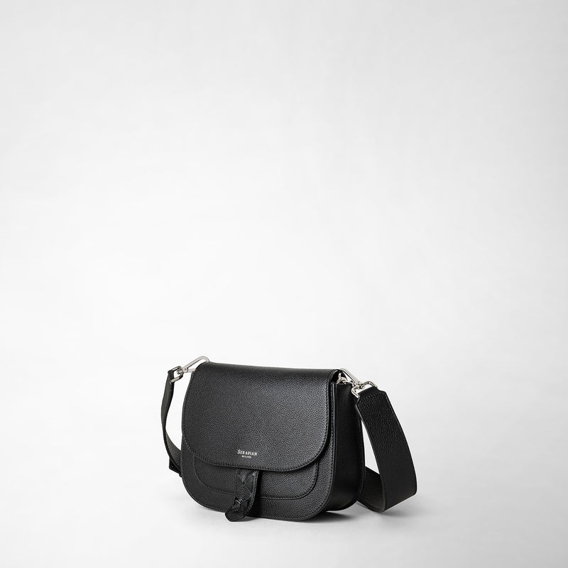Serapian Borsa luna crossbody in pelle rugiada nero Qualità