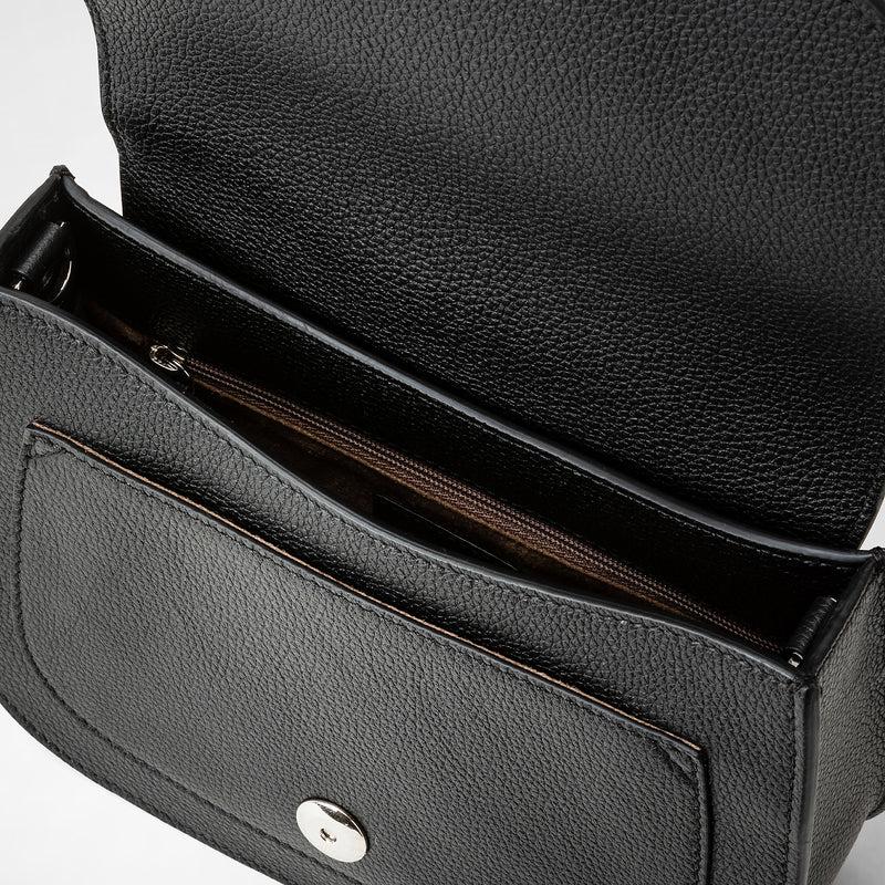 Serapian Borsa luna crossbody in pelle rugiada nero Qualità