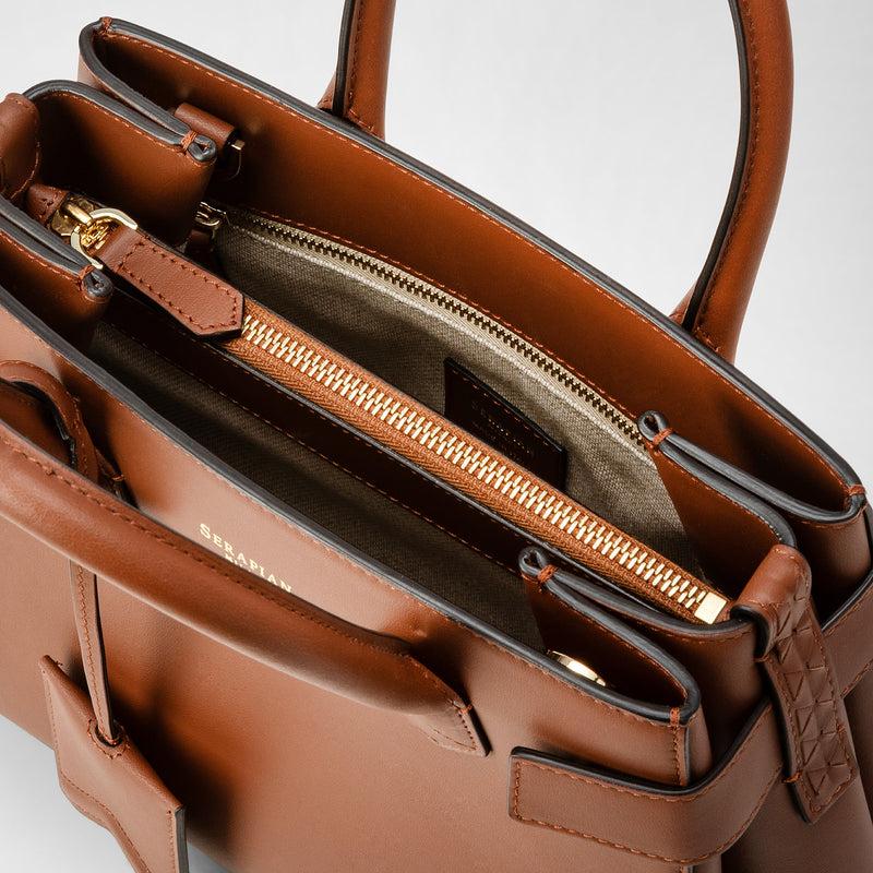 Serapian Meline' handbag in seta leather cuoio Spedizione Gratuita