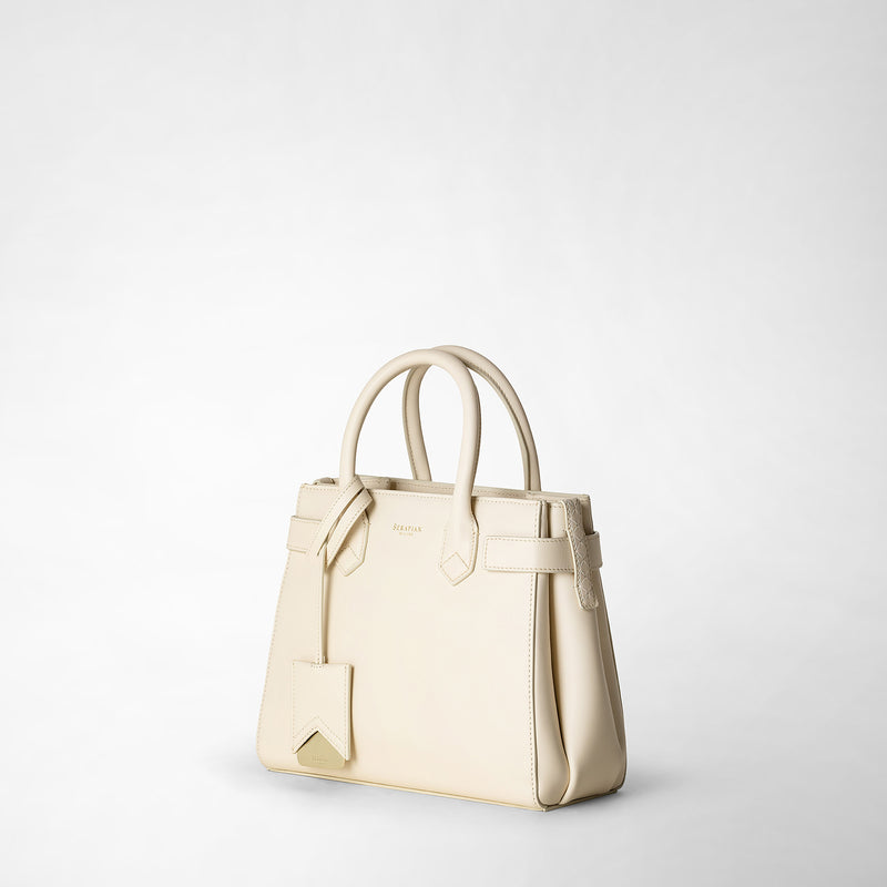 Serapian Meline' handbag in seta leather cream Soddisfazione Garantita