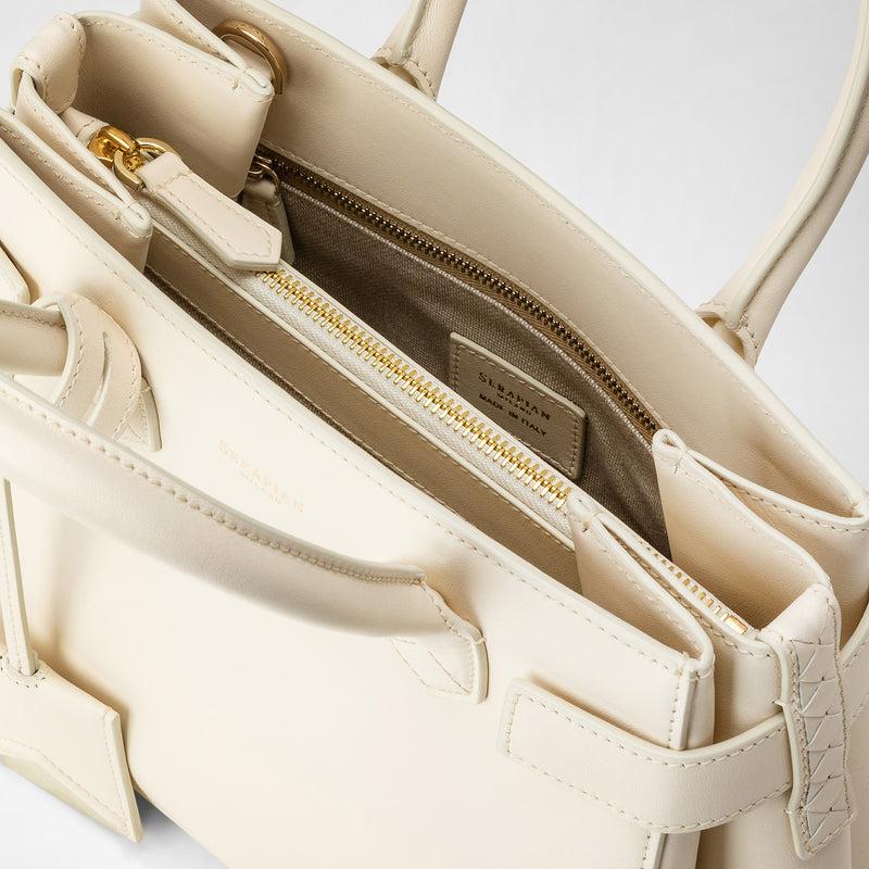 Serapian Meline' handbag in seta leather cream Soddisfazione Garantita
