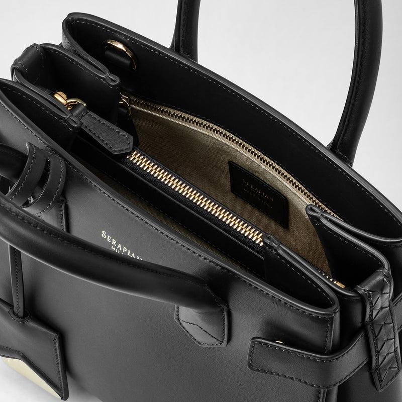 Serapian Meline' handbag in seta leather black Qualità Garantita