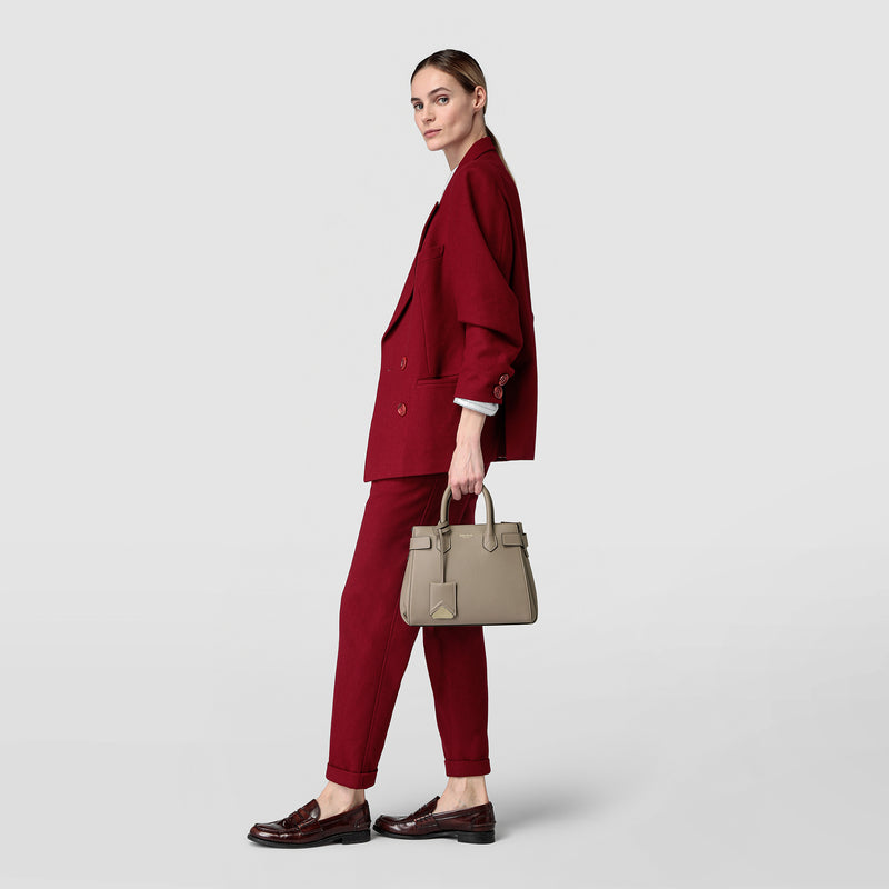 Serapian Meline' handbag in seta leather sahara Negozi Online