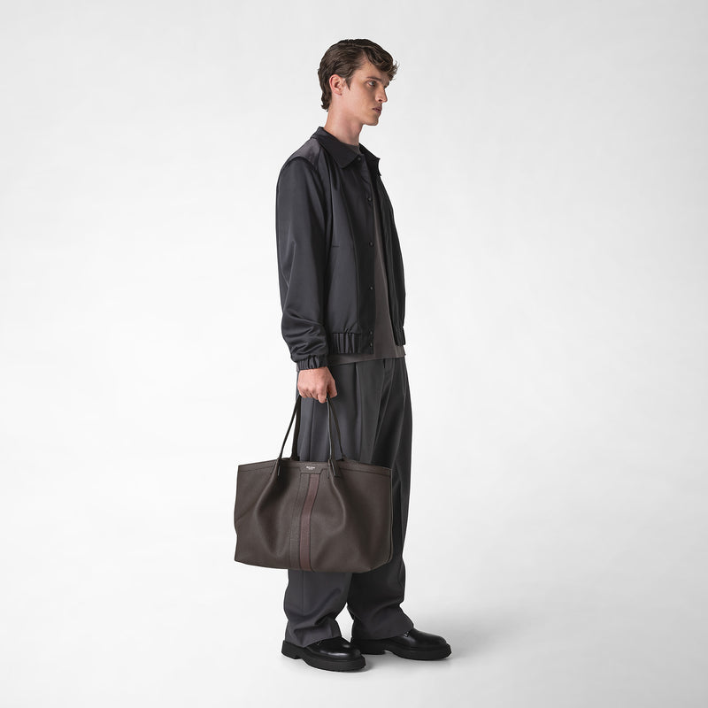 Serapian Borsa secret tote pelle cachemire espresso-rosso Affare Del Giorno