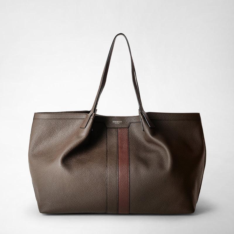 Serapian Borsa secret tote pelle cachemire espresso-rosso Affare Del Giorno
