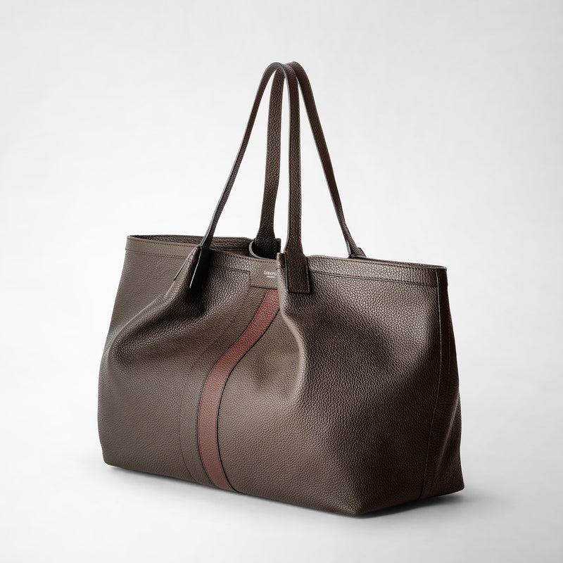 Serapian Borsa secret tote pelle cachemire espresso-rosso Affare Del Giorno