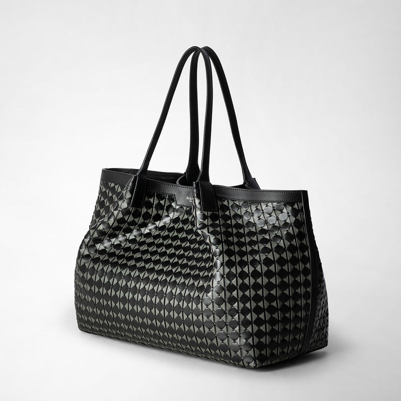 Serapian Secret tote bag in mosaico black asphalt Novità