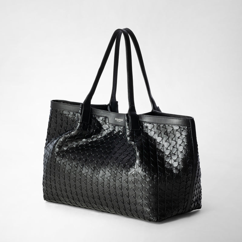 Serapian Secret tote bag in mosaico black Presa