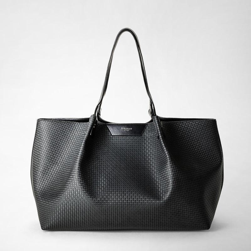 Serapian Tote bag secret in stepan asfalto-nero Sconto