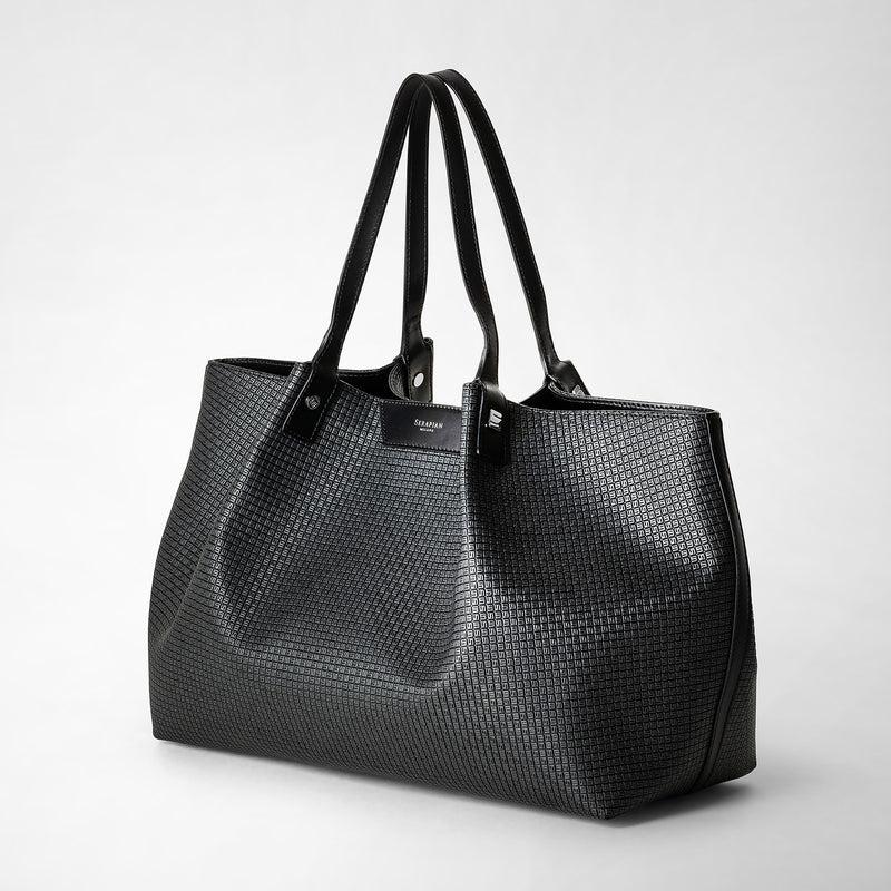 Serapian Tote bag secret in stepan asfalto-nero Sconto