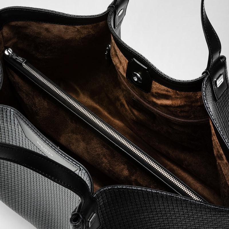 Serapian Tote bag secret in stepan asfalto-nero Sconto