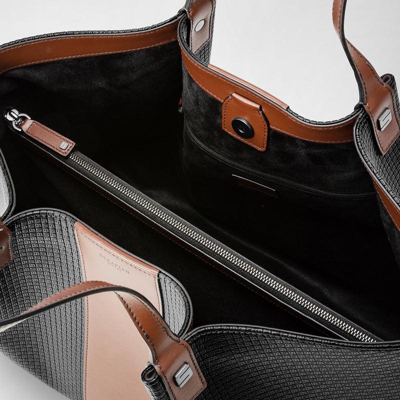 Serapian Borsa shopping secret in stepan 72 nero-cuoio Outlet