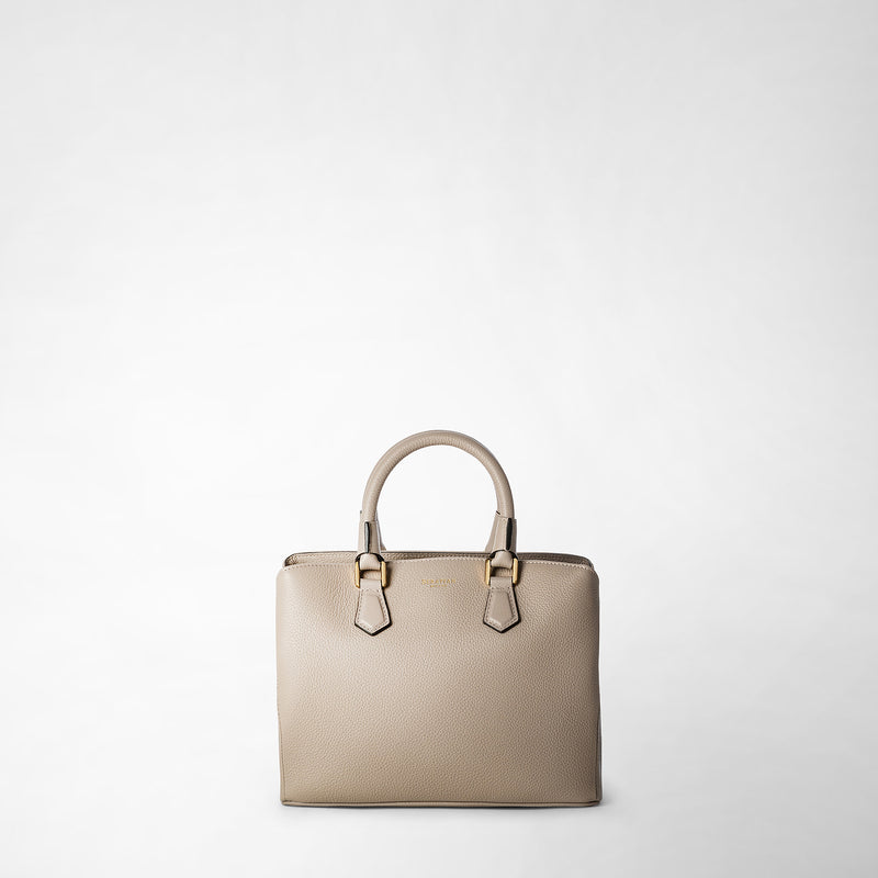 Serapian small luna handbag in rugiada leather sahara Nuova