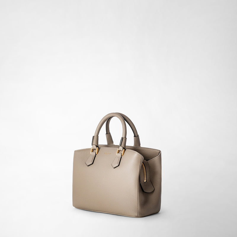 Serapian small luna handbag in rugiada leather sahara Nuova