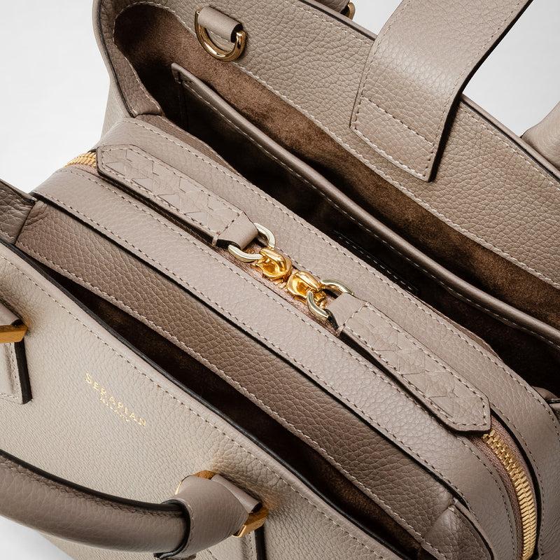 Serapian small luna handbag in rugiada leather sahara Nuova