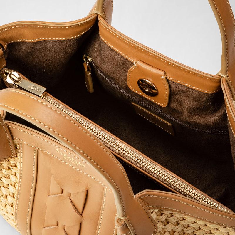 Serapian BORSA SECRET MINI IN RAFIA E PELLE SETA 2025