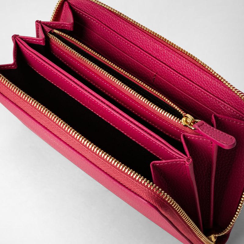 Serapian Zip-around wallet in rugiada leather petal Promozione