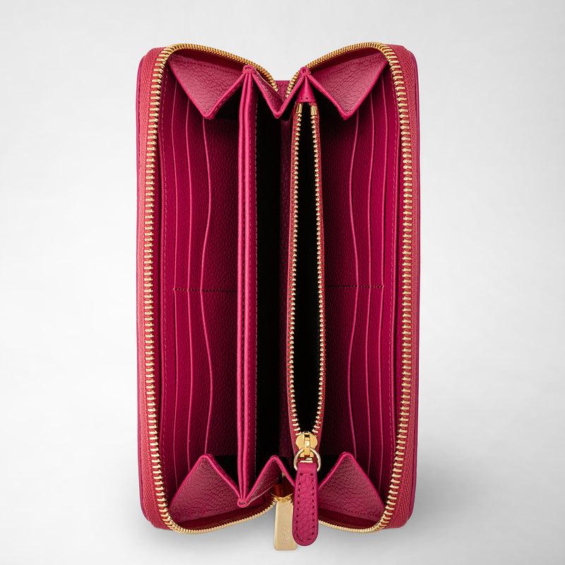 Serapian Zip-around wallet in rugiada leather petal Promozione