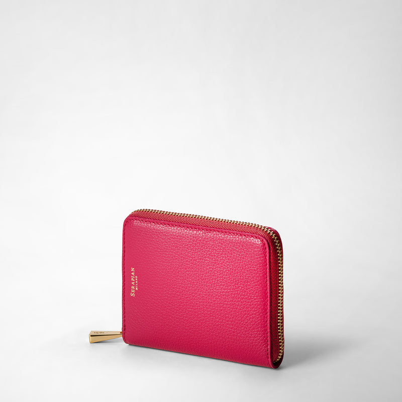 Serapian Mini zip around wallet in rugiada leather petal Enormi sconti