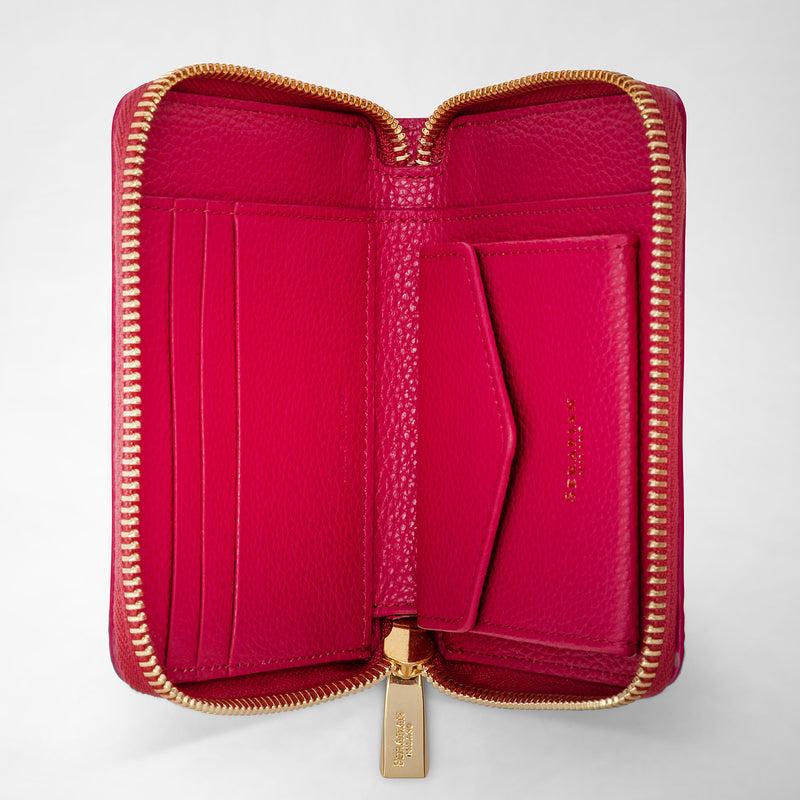 Serapian Mini zip around wallet in rugiada leather petal Enormi sconti