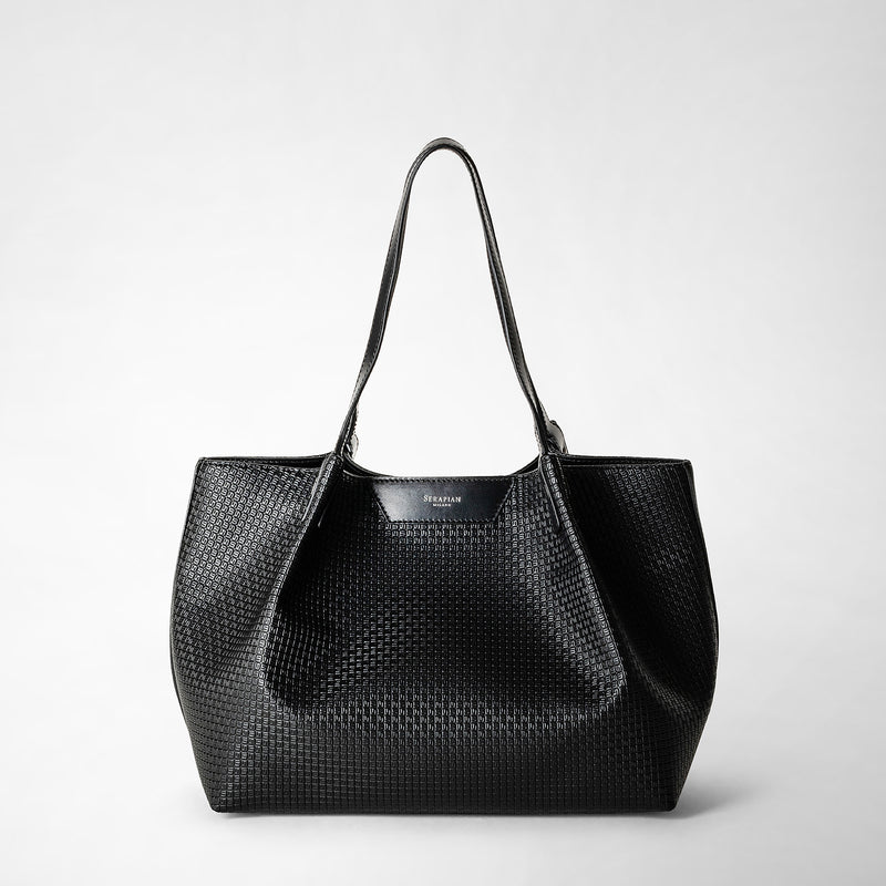 Serapian Tote bag secret piccola stepan nero-nero eclissi Duty-free