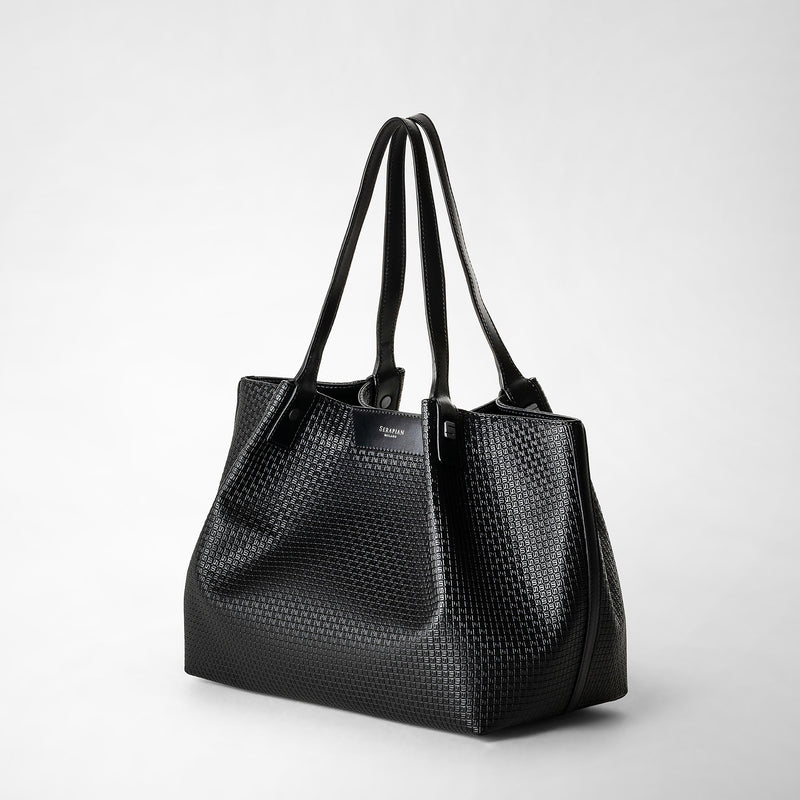 Serapian Tote bag secret piccola stepan nero-nero eclissi Duty-free