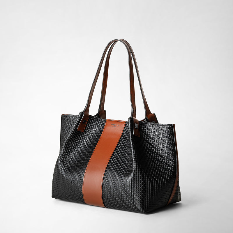 Serapian Borsa shopping secret piccola in stepan 72 nero-cuoio 50% di sconto per tempo limitato