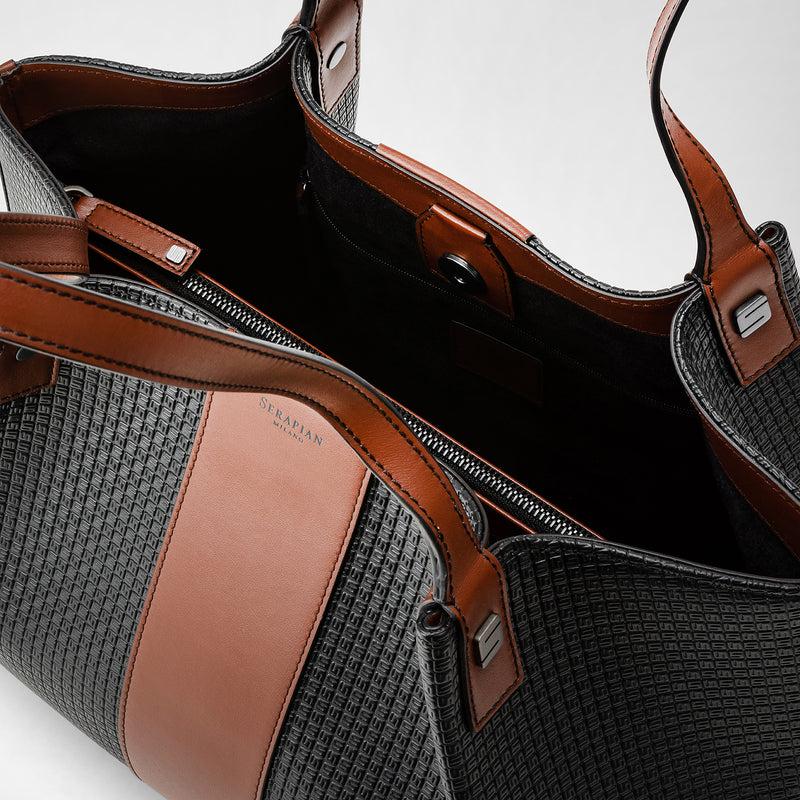 Serapian Borsa shopping secret piccola in stepan 72 nero-cuoio 50% di sconto per tempo limitato